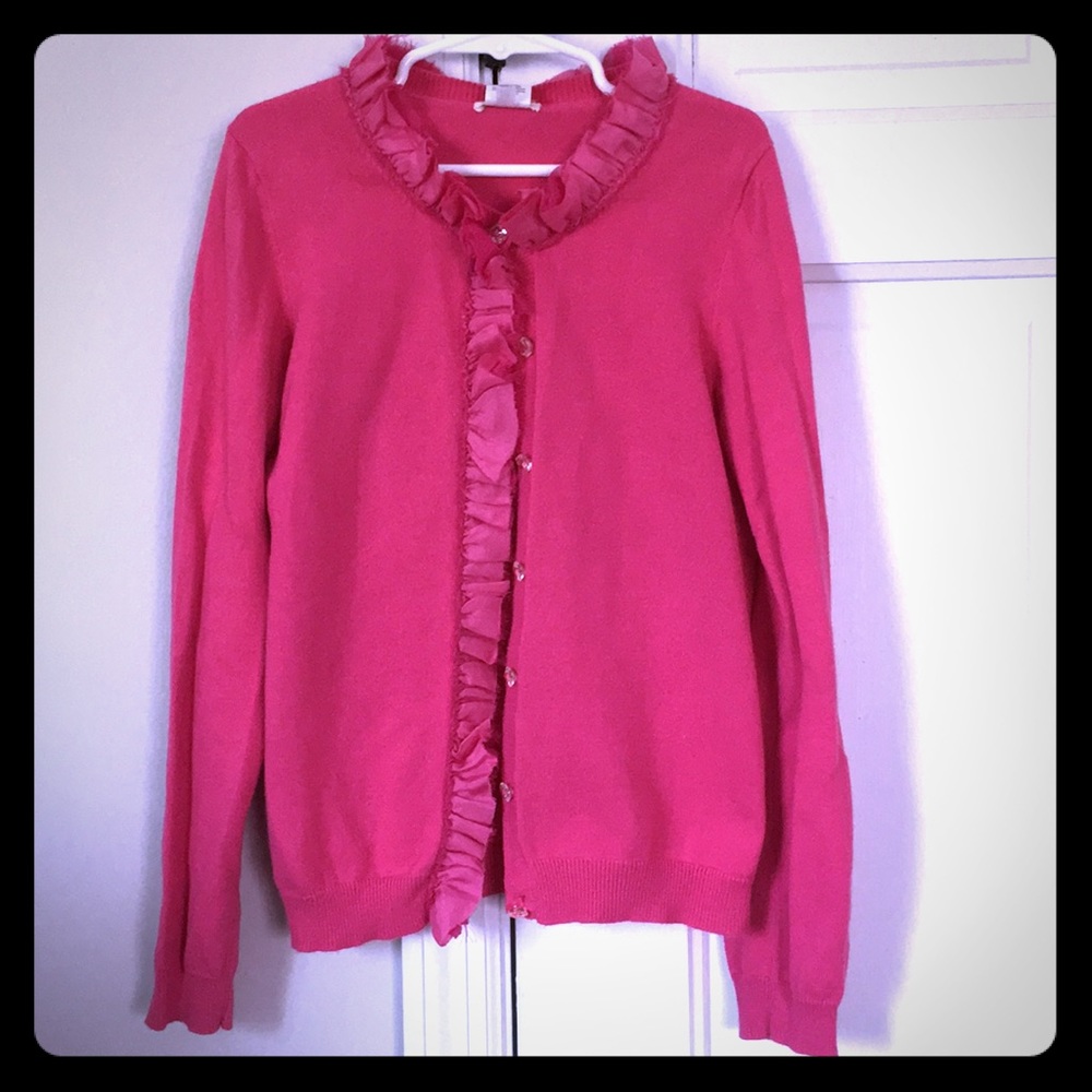 Crew cuts cardigan with fringe + crystal buttons 10